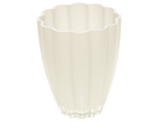 [GA1417WH] D14xH17 cm White Bloom Glass Vase (5 pcs/ctn)