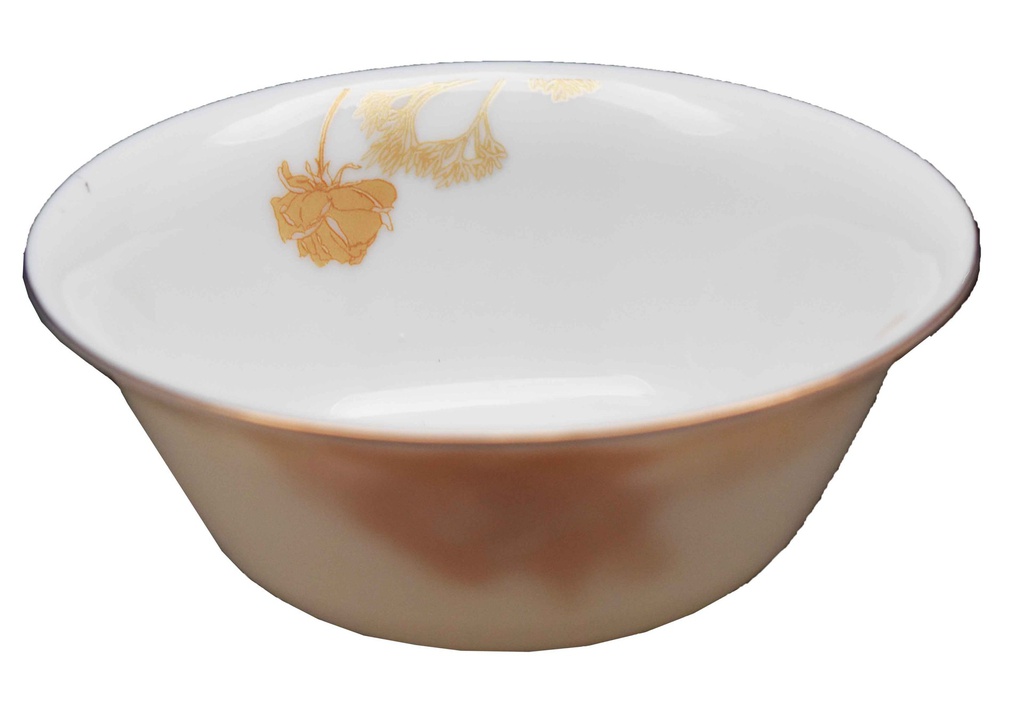 5" Opal Glass Gold Flower Deep Bowl (36 pcs/ctn)