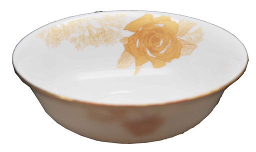 [GA203-75] 7.5" Opal Glass Gold Flower Deep Bowl (24 pcs/ctn)
