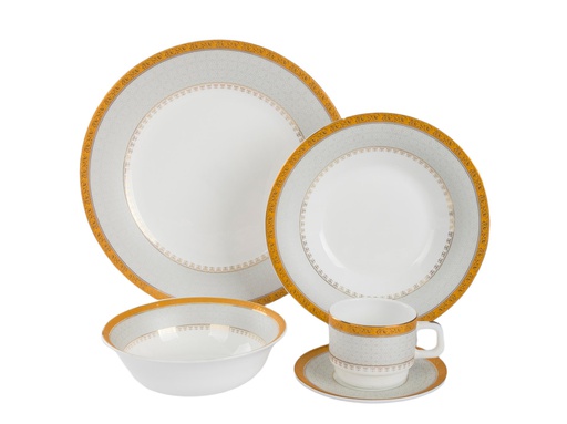 [GA300-20F] 20 pc Gold Rim Design Dinner Set (2 sets/ctn)