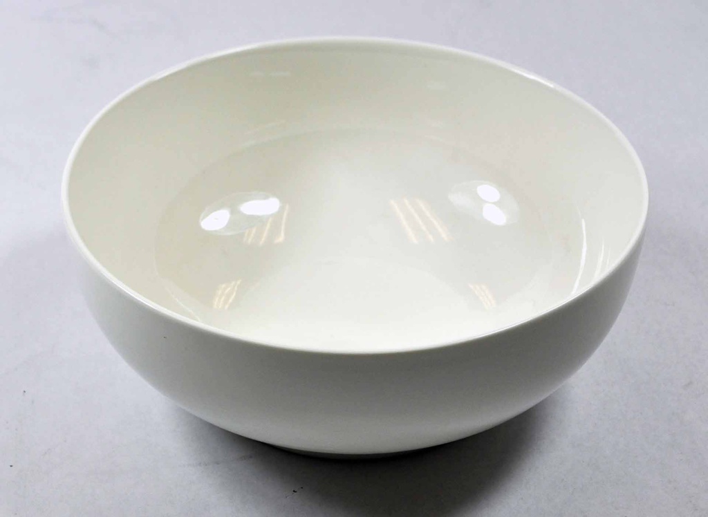 8" White Ceramic Shallow Bowl (24 pcs/ctn)