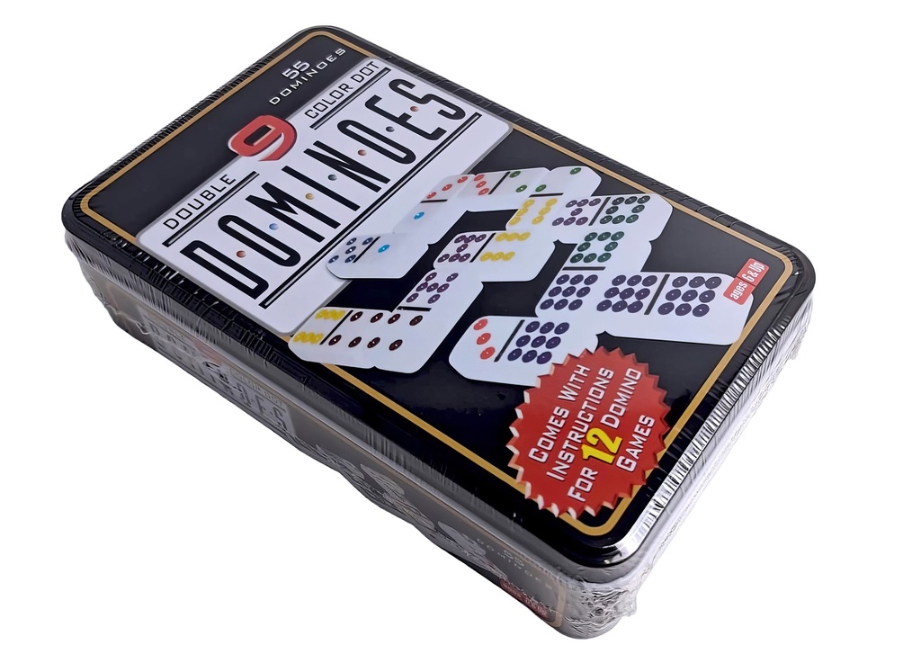 55 Color Pc Dominos Set, Metal Box (24 cs/ctn)
