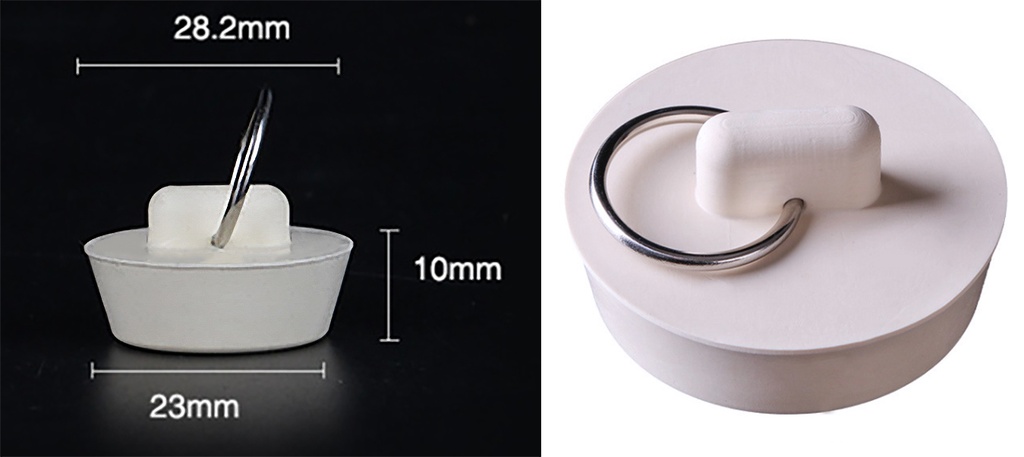 7/8" to 1" Rubber Sink Stopper / Bath Tub Plug w. Ring (120 pc/ctn)