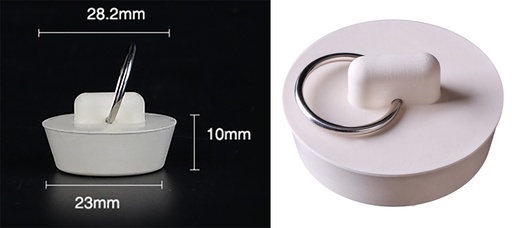 [HT7500] 7/8" to 1" Rubber Sink Stopper / Bath Tub Plug w. Ring (120 pc/ctn)