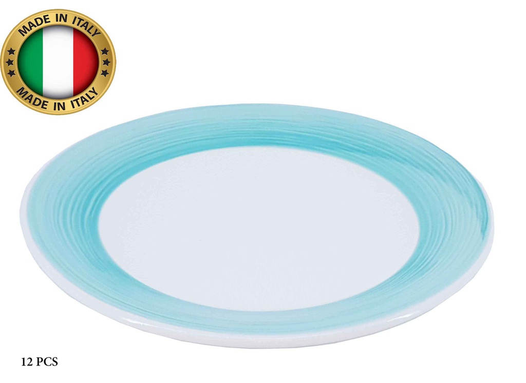 10.2&quot; Blue Ceramic Italian Dinner Plate (12 pcs/ctn)