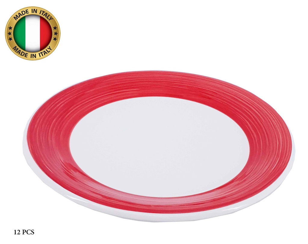 10.2&quot; Red Ceramic Italian Dinner Plate (12 pcs/ctn)
