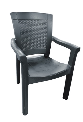 [P70077GY] Plastic Chair,  17" H x 19" W, Dark Grey (4 pc/pack)