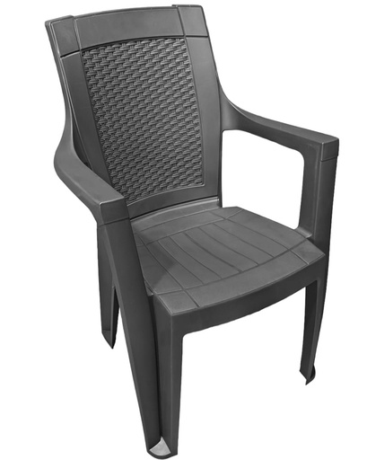 [P70076GY] Plastic Chair,  17" H x 18" W, Dark Grey (4 pc/pack)