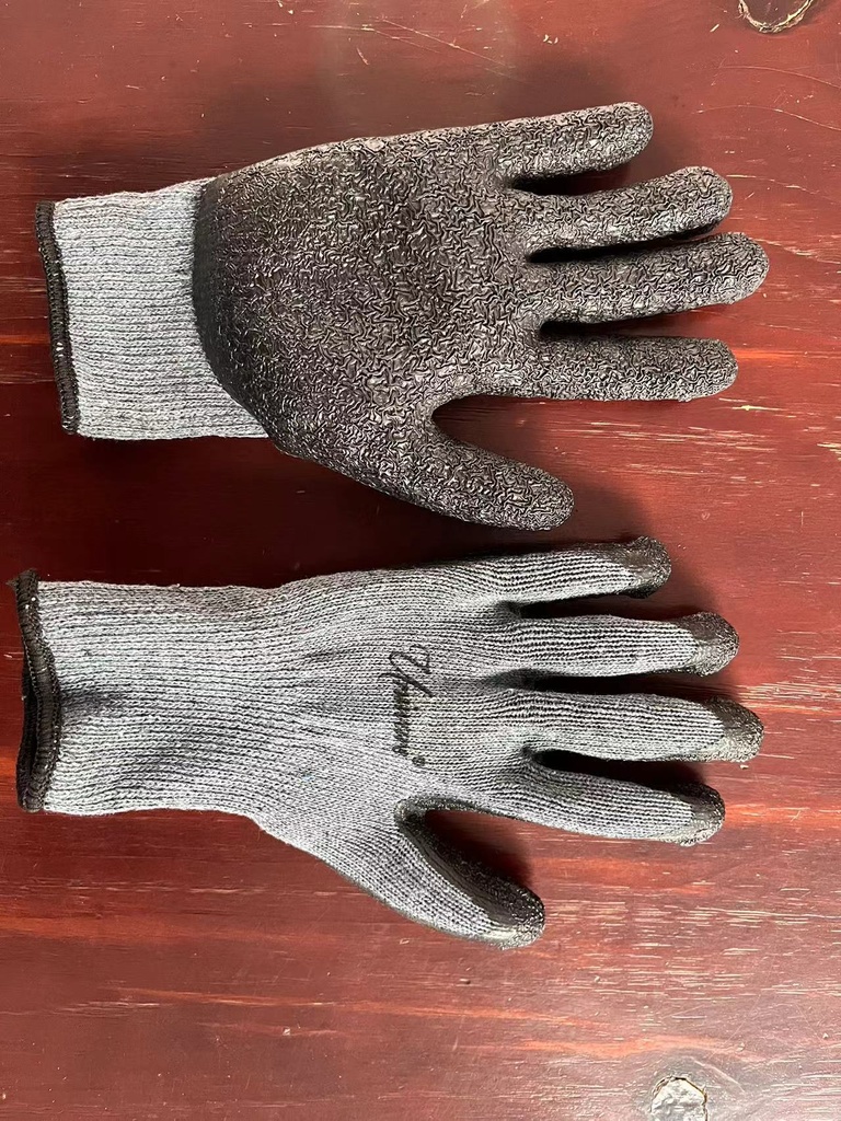90g Black Latex Palm Coated Gloves, 8pair/bag (120 pair/ctn)