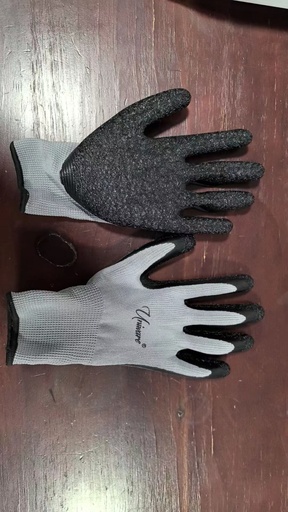 [C3023] 50g Black Latex Palm Coated Gloves, 8pair/bag (240 pair/ctn)