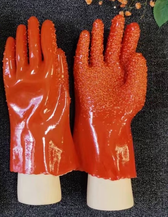 1 pair 18" Polyester w. PVC Wrinkle Gloves (48 pair/ctn)