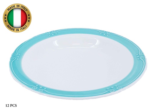 [GGK401-8.5B] 8.7" Blue Ceramic Italian Soup Plate (12 pcs/ctn)