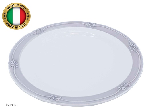[GGK401-9.5G] 9.8" Gray Ceramic Italian Dinner Plate (12 pcs/ctn)