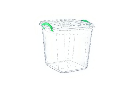 [P70048] 35 Liter Deep Plastic Box with Lid, Square (6 pc/ctn)