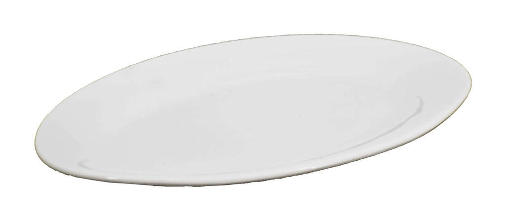 12&quot; White Ceramic Oval Plate (24 pcs/ctn)