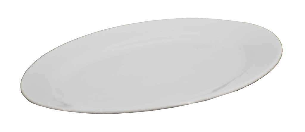 14" White Ceramic Oval Plate (18 pcs/ctn)