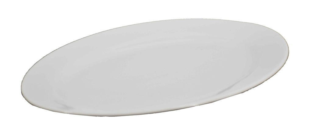 14&quot; White Ceramic Oval Plate (18 pcs/ctn)