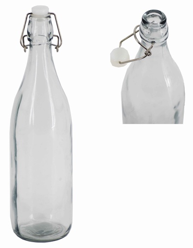 [GL180-1] 33oz Plastic Plug Glass Bottle (12 pcs/ctn)