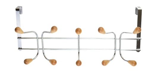 [18700-10] 10 Wooden Ball Over-the-Door Hooks (12 pcs/ctn)