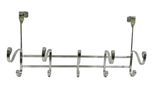 [18700-5] 5 Chrome Plated Wave Shape Over-the-Door Hooks (12 pcs/ctn)