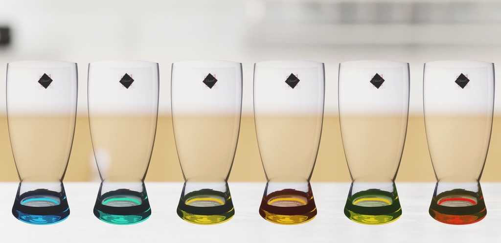 16oz HB Tall Glass Tumbler, Mixed Color (24 pcs/ctn)