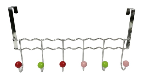 [18700-6] 6 Ceramic Ball Over-the-Door Hooks (12 pcs/ctn)