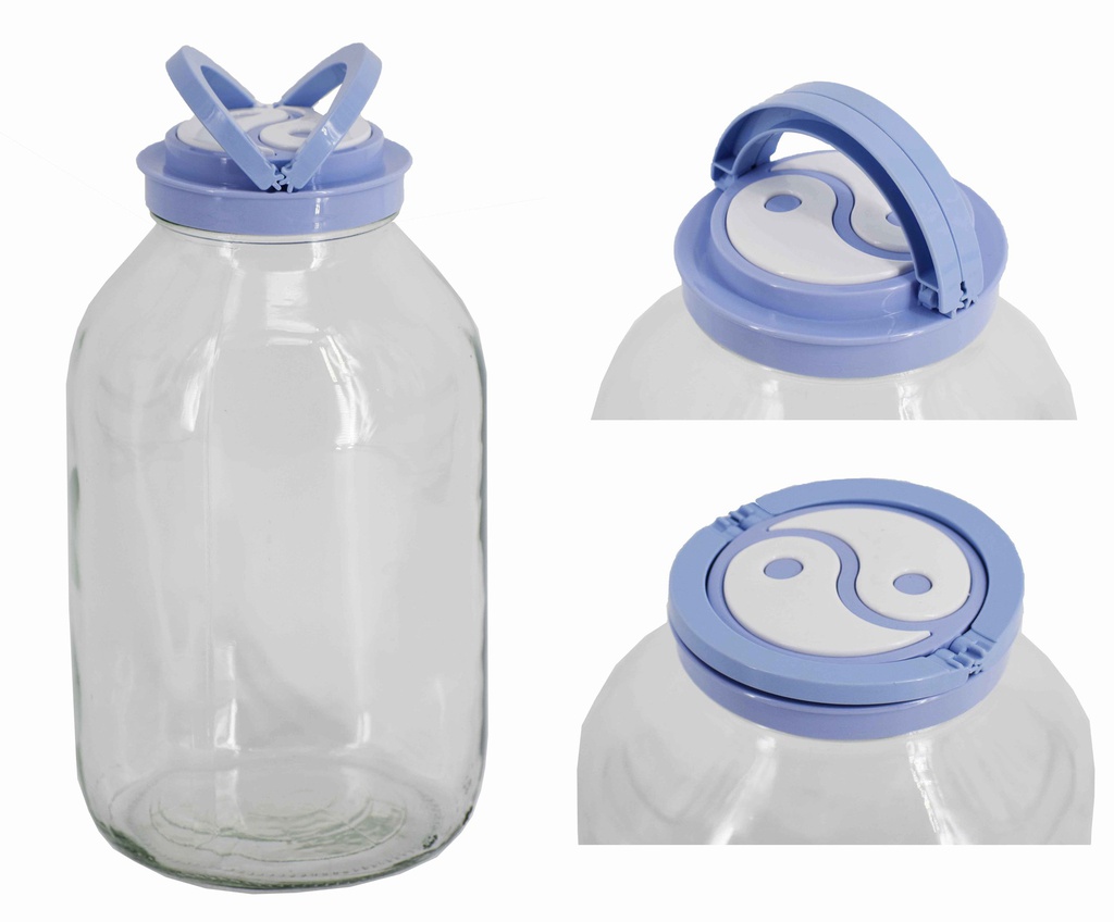 5000ml Large Blue Handle-Top Glass Jar (4 pcs/ctn)