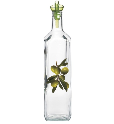 [GL3502] 700ml Olive Pattern Glass Oil Bottle (12 pcs/ctn)