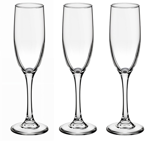 [GL5007] 3 pc 7.5 oz(220ml) Champaign Glass, 8.3"H (4 sets/ctn)