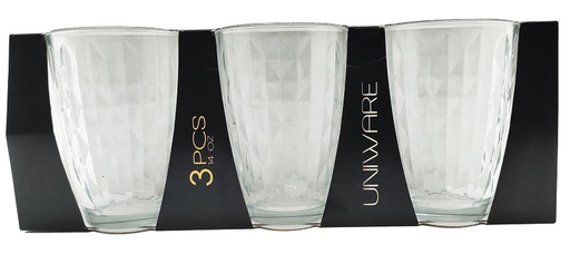 [GL5514] 3 pc 14oz(415ml) Water Glass Set (4 sets/ctn)