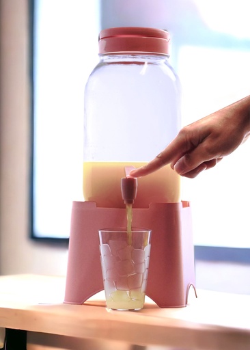 [GL73000PK] 3000ml Pink Glass Beverage Dispenser with Stand (6 pcs/ctn)