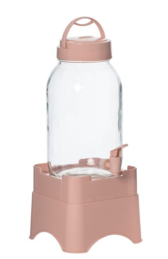[GL73000PK] 3000ml Pink Glass Beverage Dispenser with Stand (6 pcs/ctn)