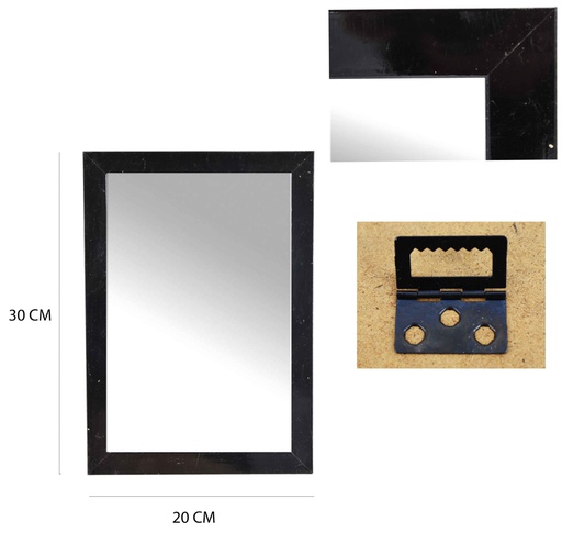 [H10812B] 8"x12" Black Flat Mirror (12 pcs/ctn)