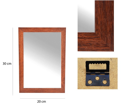 [H10812M] 8"x12" Mahogany Flat Mirror (12 pcs/ctn)