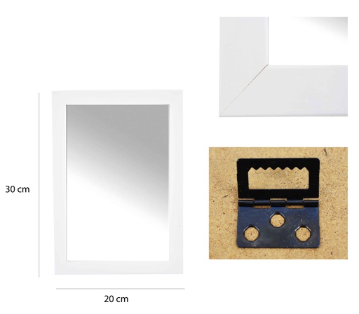 [H10812W] 8"x12" White Flat Mirror (12 pcs/ctn)