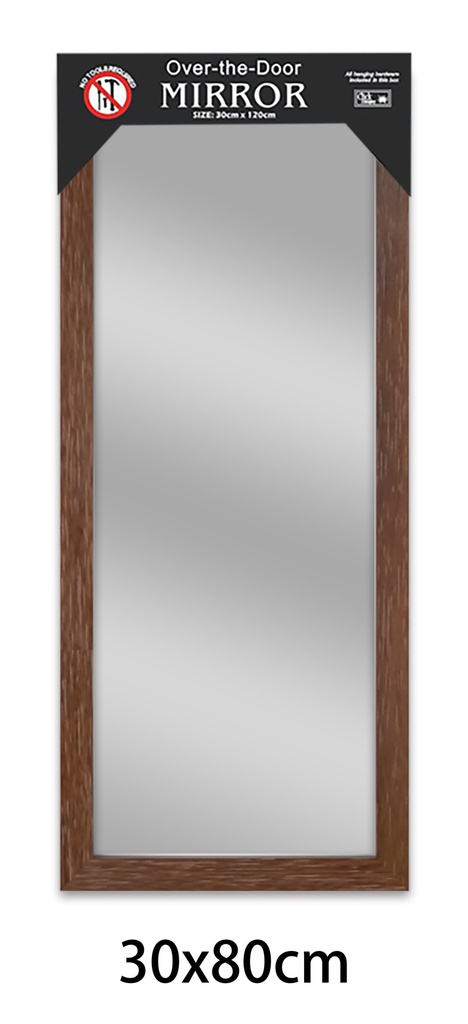 12"x31" Dark Wood Flat Mirror (6 pcs/ctn)