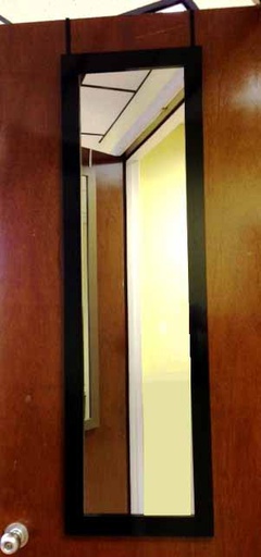 [H17018B] 12"x47" Black Over-the-Door Mirror (6 pcs/ctn)