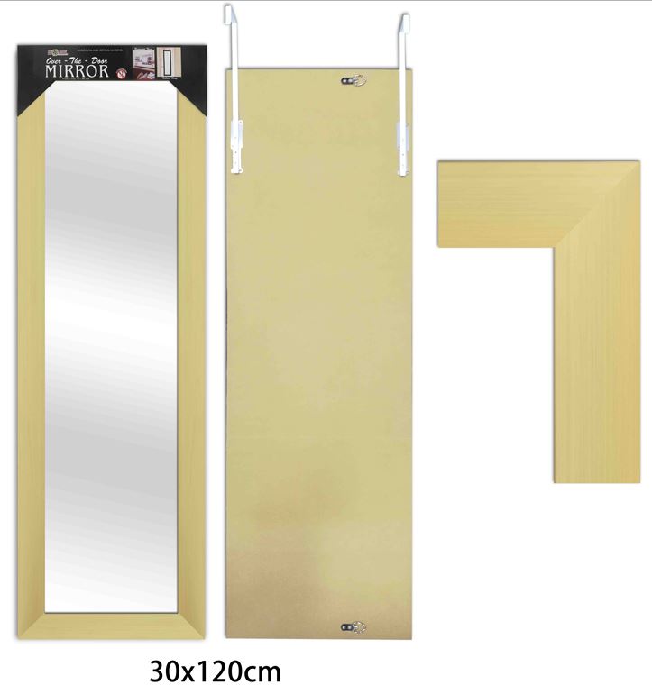 12"x47" Light Gold Over-the-Door Mirror (6 pcs/ctn)