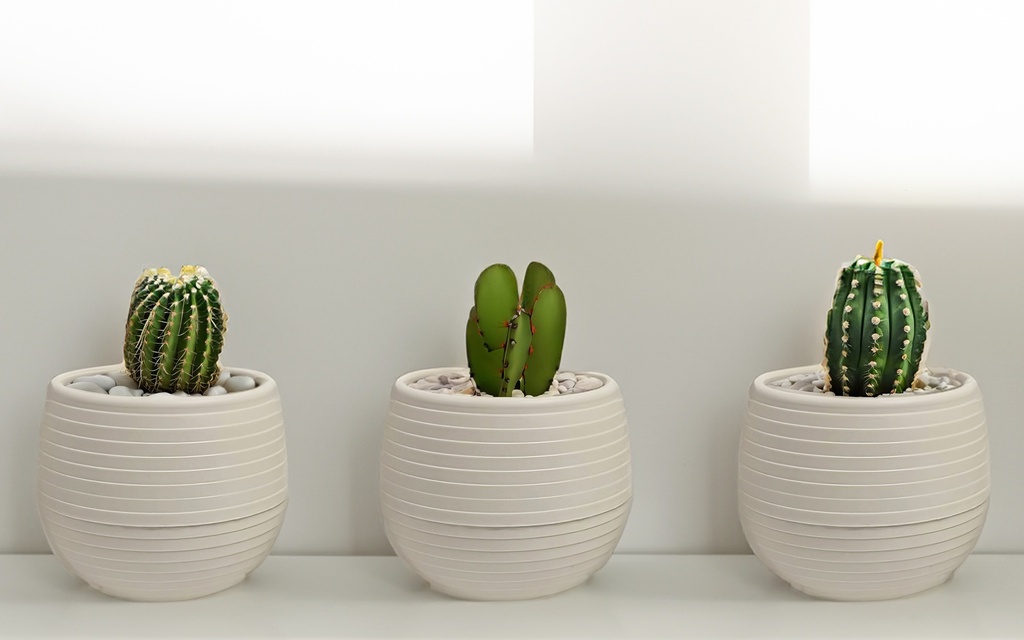 3 pc 0.13LT Flower Pot, Off White (12 set/ctn)