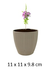0.5LT Flower Pot, Beige (60 pc/ctn)