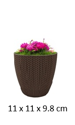 [FL0143BR] 0.5LT Flower Pot, Mocha (60 pc/ctn)