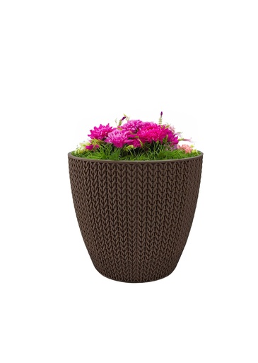 [FL0143BR] 0.5LT Flower Pot, Mocha (60 pc/ctn)