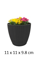 [FL0143GY] 0.5LT Flower Pot, Grey (60 pc/ctn)