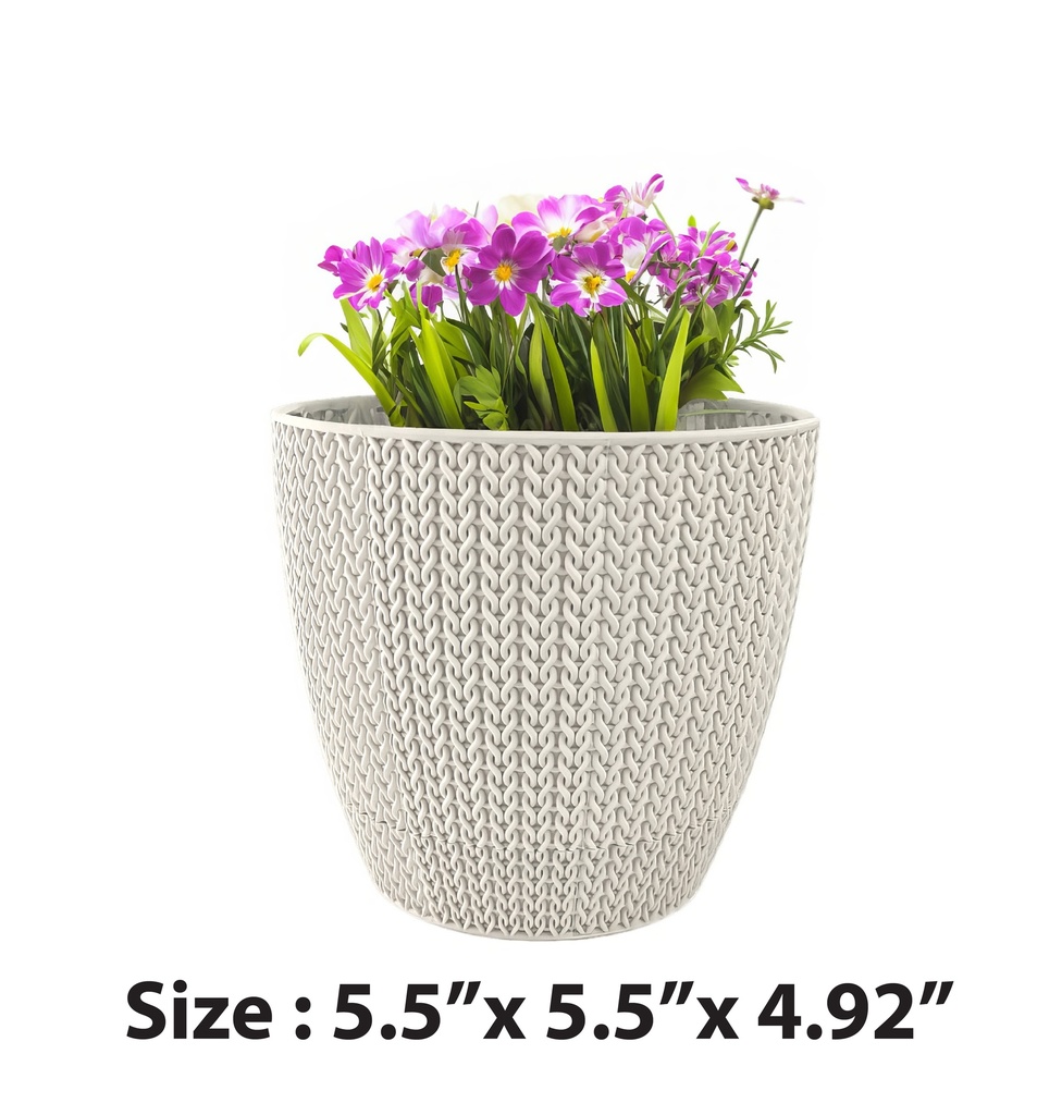 1.4LT Flower Pot, Beige (40 pc/ctn)