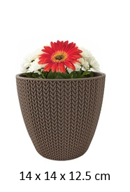 [FL0144BR] 1.4LT Flower Pot, Mocha (40 pc/ctn)