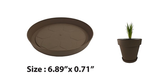 [FL0147BRT] 5.25" Flowerpot Tray, Brown (10 pc/bag)