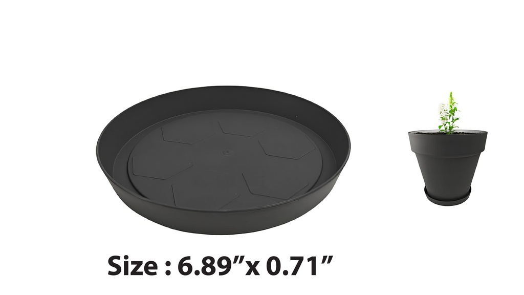 5.25" Flowerpot Tray, Grey (10 pc/bag)