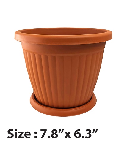 [FL0150] 3LT Flower Pot with Tray, Terra Cotta (60 pc/ctn)