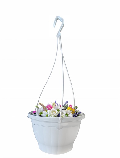 [FL0159] 5.56LT Hanging Flower Pot, White (60 pc/bag)
