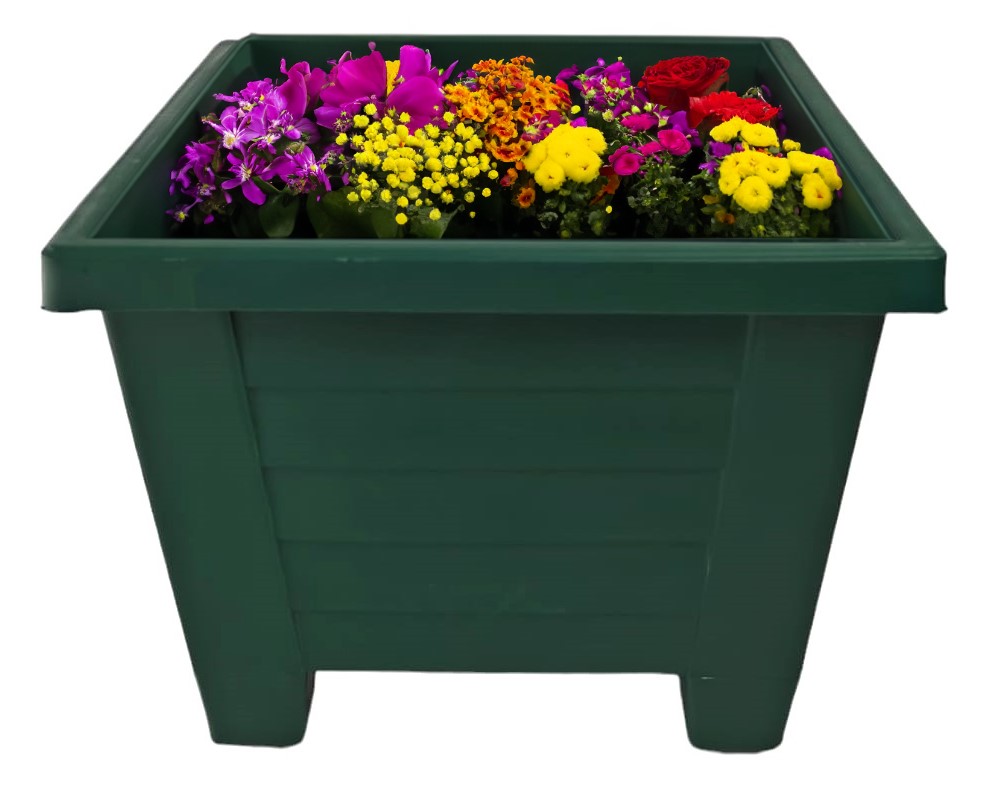 30LT Squarel Flower Pot, Green (48 pc/bag)
